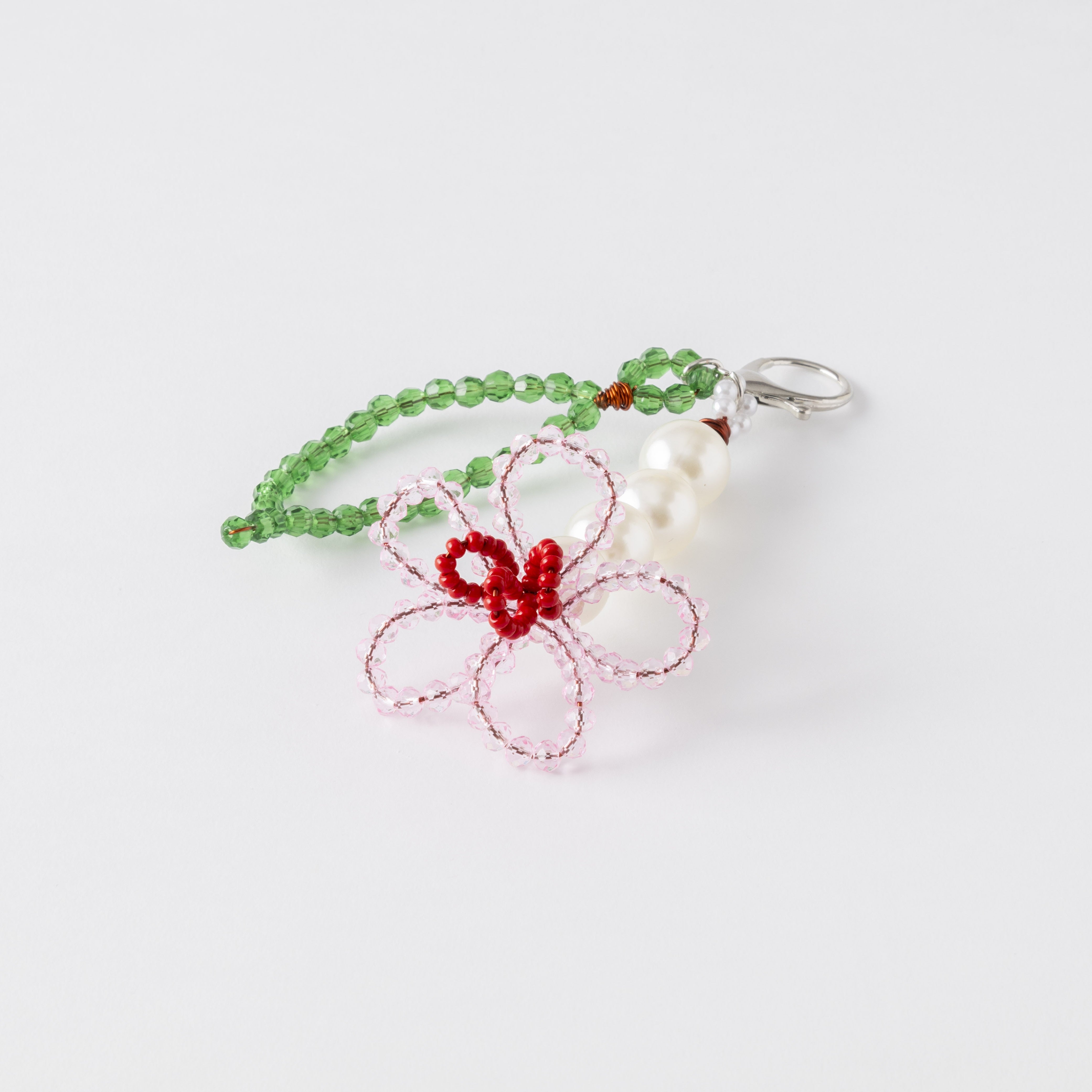 「フローラル・ミニ・キーリング/ピンク」 Floral Mini Key-Ring /Pink