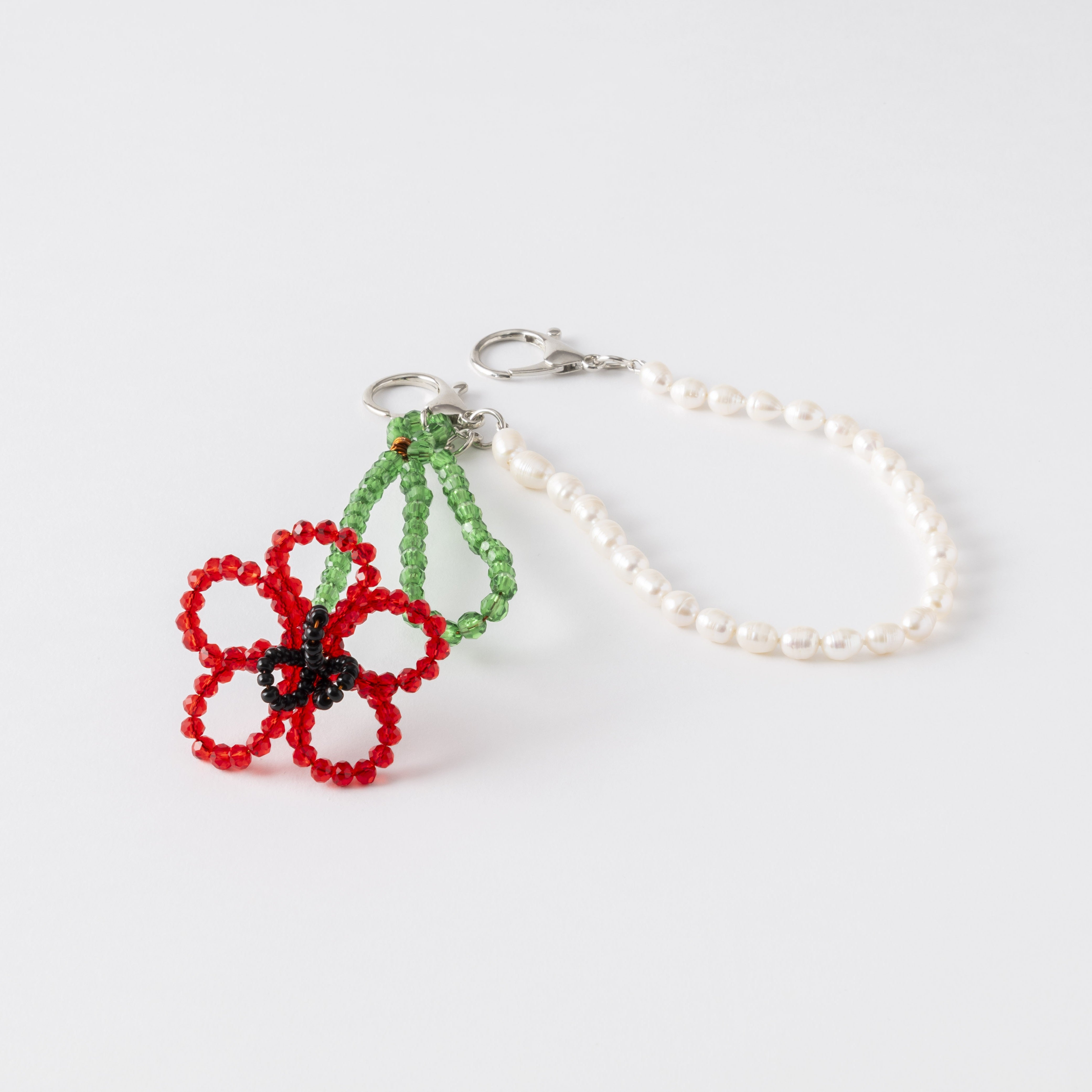 「スカーレットフラワー・キーリング/レッド」 Scarlet Flower Key-Ring /Red