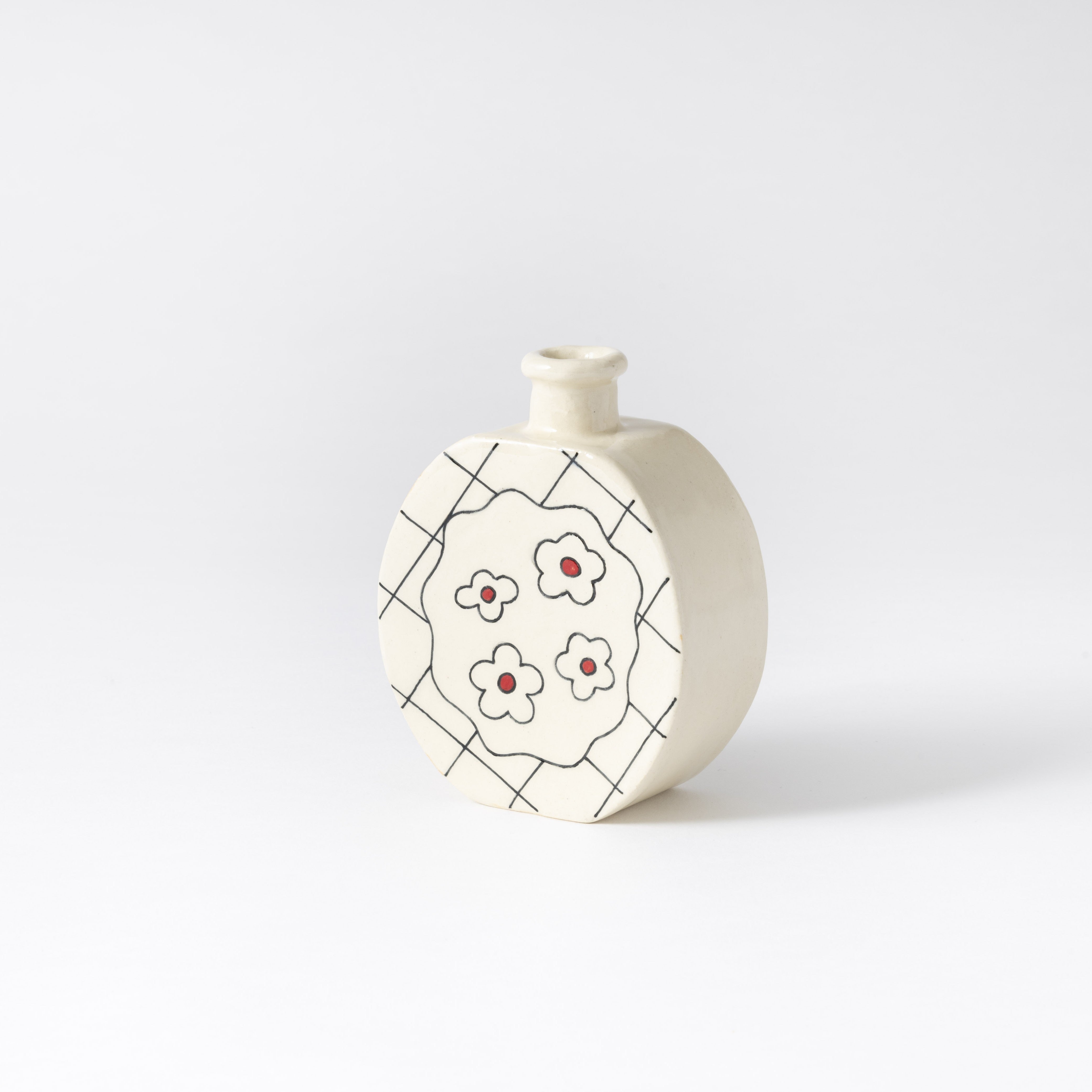 「コボレザクラ5枚 ＆ お花の花器　丸型」