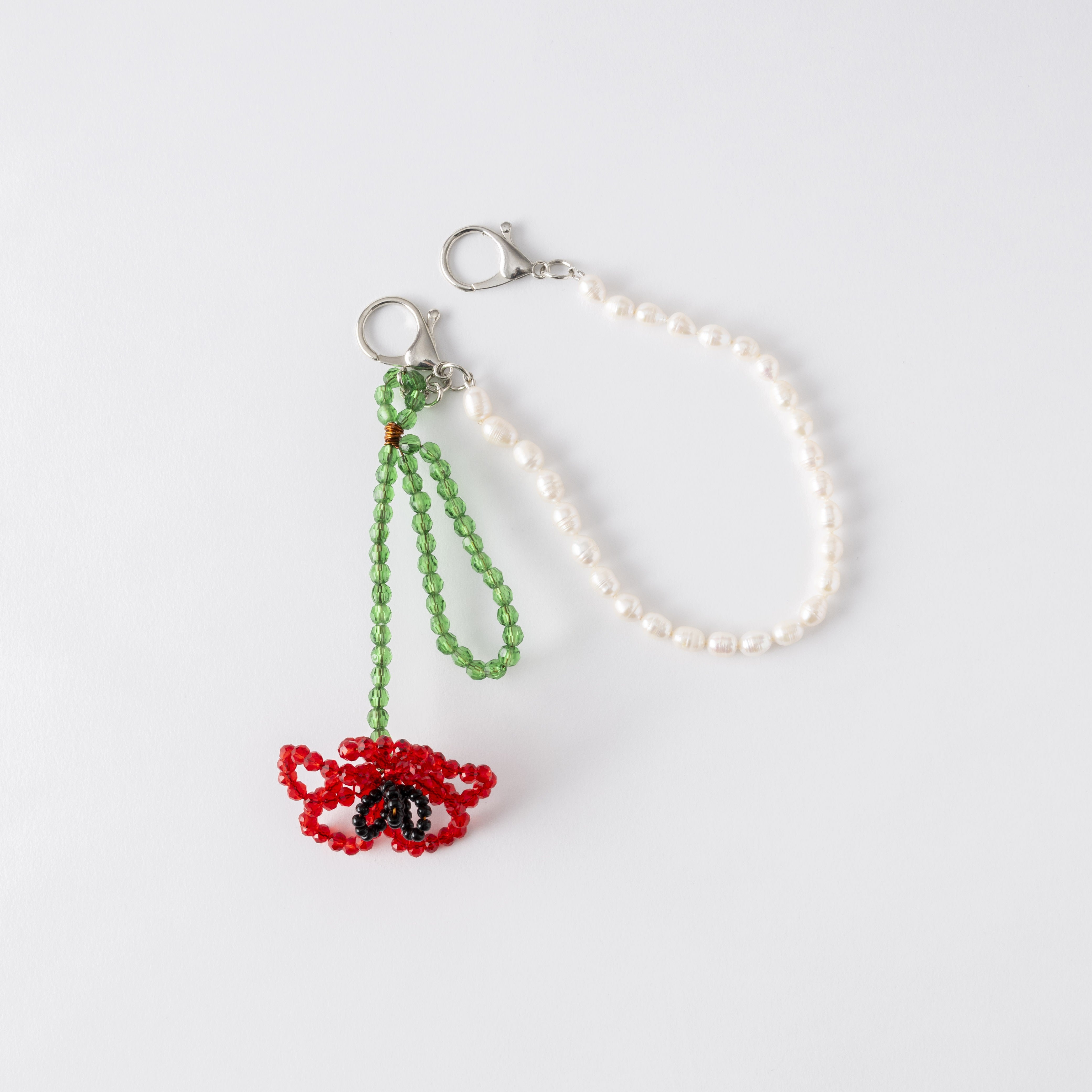 「スカーレットフラワー・キーリング/レッド」 Scarlet Flower Key-Ring /Red
