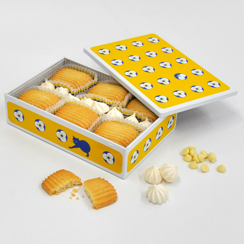 「3色のショコラ缶セット」【黄色缶】「CheesyPoche レモンハーモニー・ショコラ」【空色缶】「ショコラカントゥッチーニ缶」【コゲカン】「Cheesy Pocheショコラ＆ラズベリーメレンゲ」