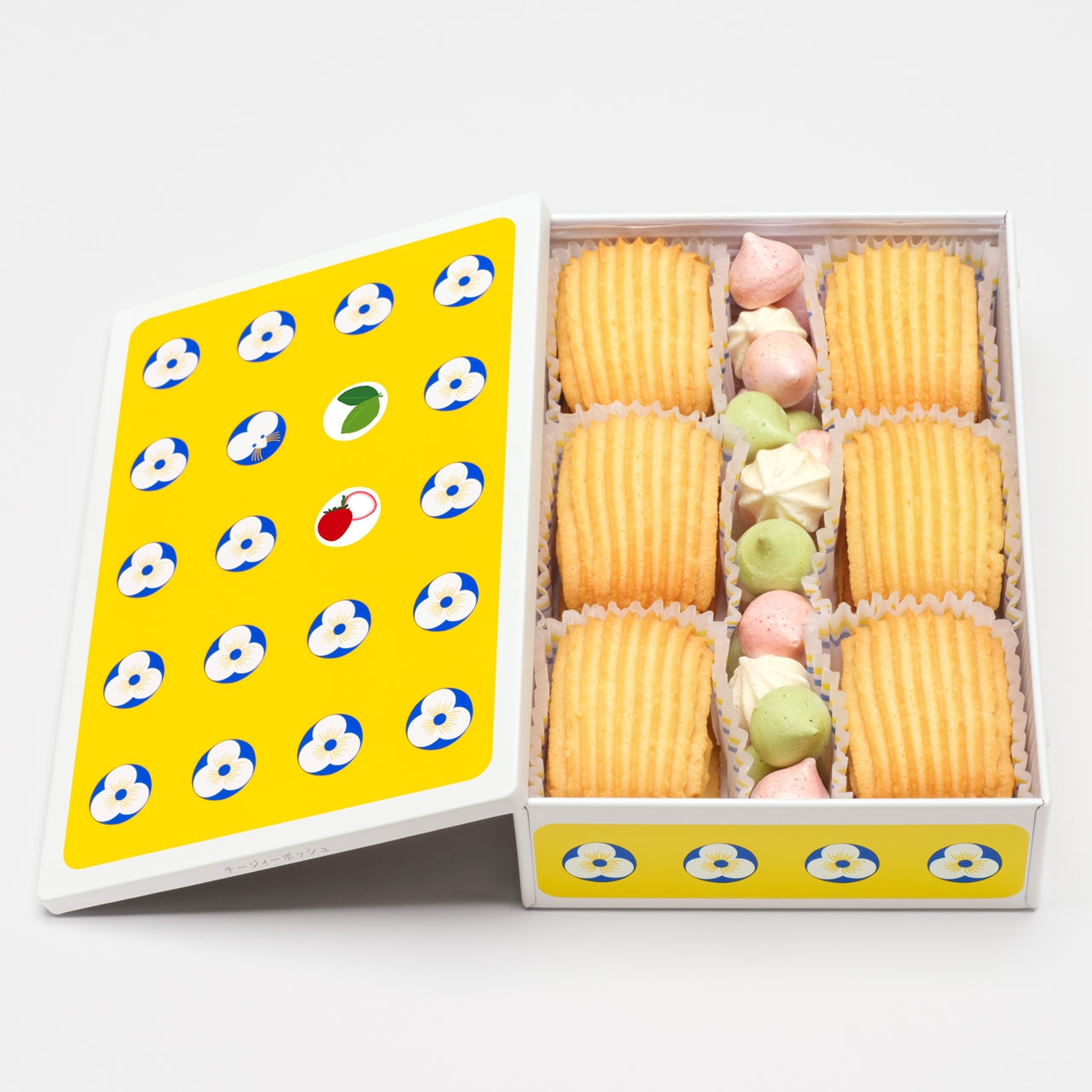 季節の一缶「Cheesy Poche 3色メレンゲ　苺＆抹茶＆レモン」