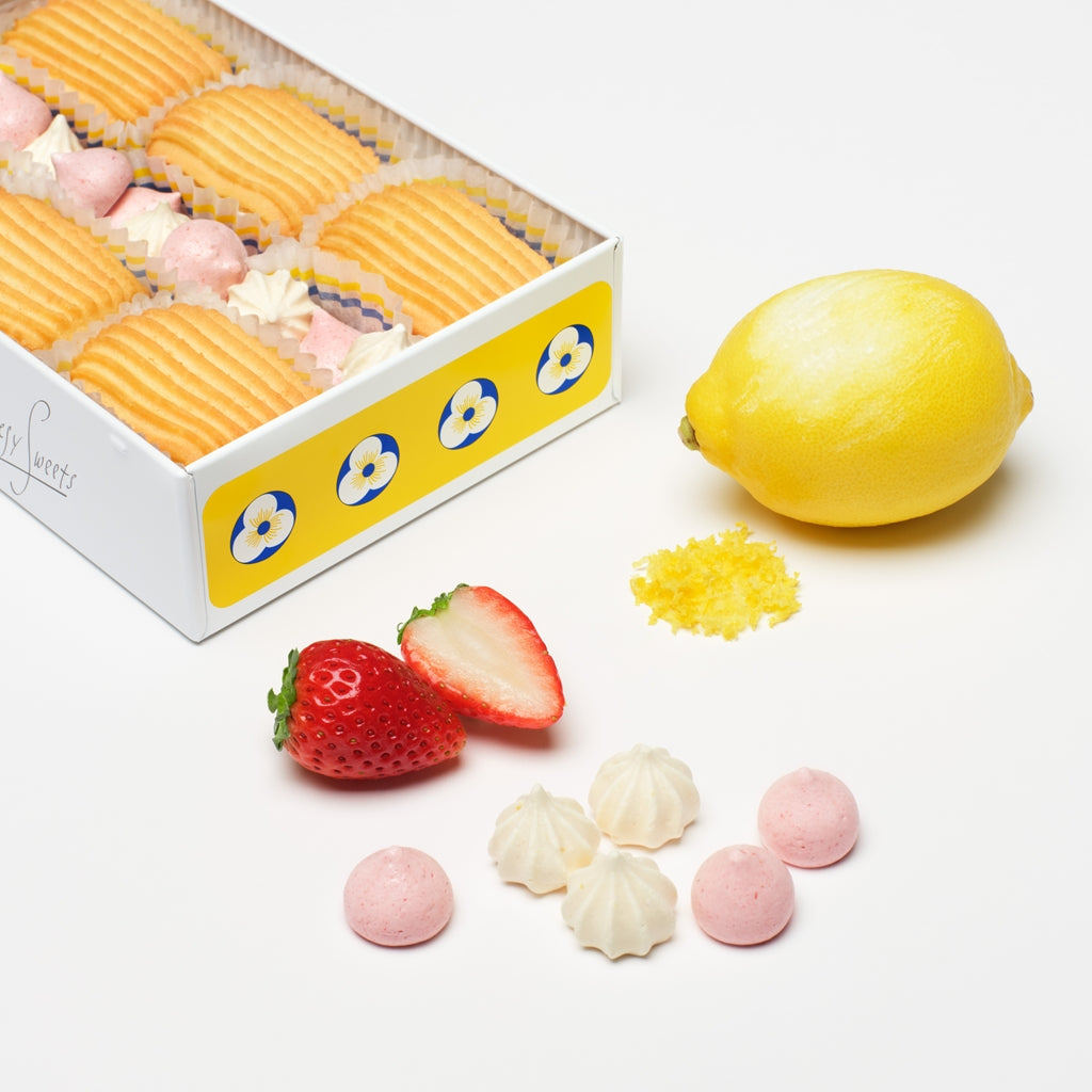 「CheesyPoche 2缶セット」〔黄色缶〕苺＆レモン / 〔コゲカン〕苺＆抹茶